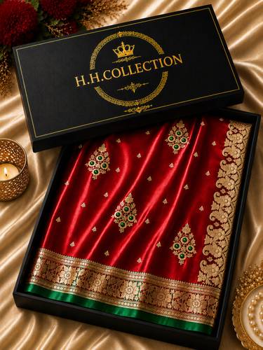 Loom Saree Wala Woven Banarasi Satin Saree