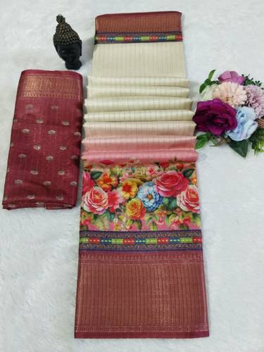 PRT Floral Print Bollywood Art Silk Saree