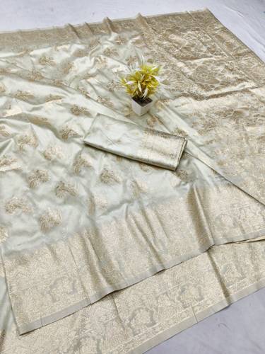 EEVLI Woven Banarasi Silk Blend, Art Silk Saree