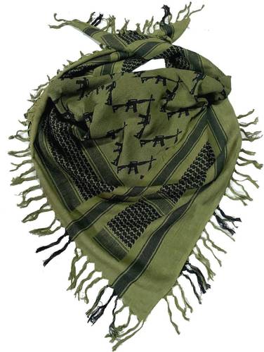 FUIJIN Printed Pure Cotton Men & Women Dark Green Scarf
