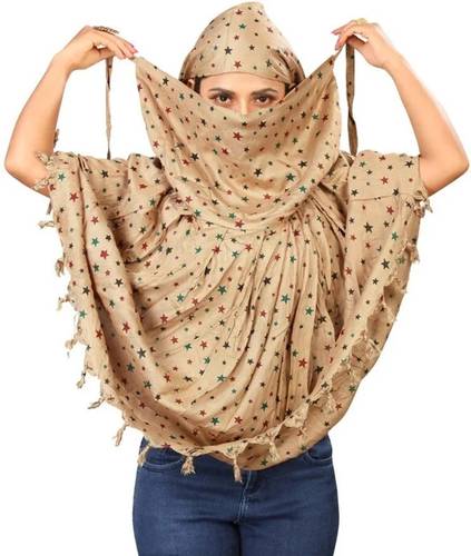 HOJIAX Printed Pure Cotton Women Multicolor Fancy Scarf