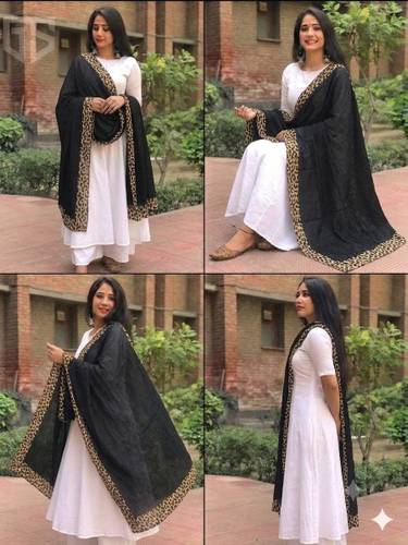 ARSHIYASCARF Embellished Viscose Women Black Fancy Scarf