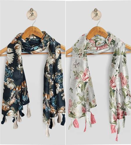 Self Design Chiffon Women Multicolor Scarf, Stole, Fancy Scarf