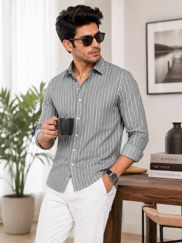 METRONAUT Men Slim Fit Striped Casual Shirt