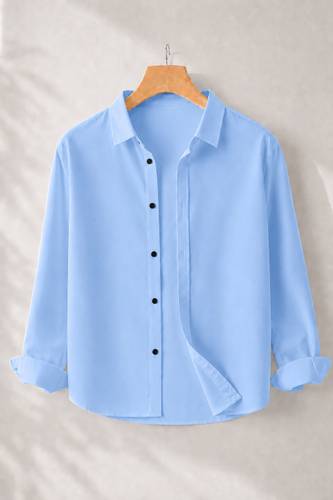 mozero Men Regular Fit Solid Spread Collar Casual Shirt