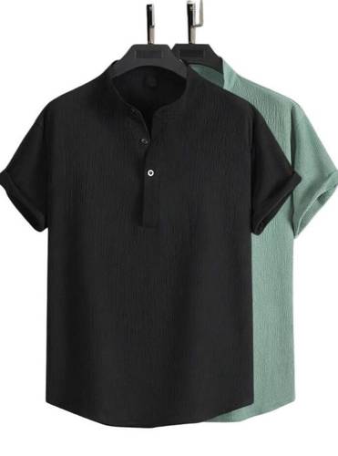 METRONAUT Men Regular Fit Solid Mandarin Collar Casual Shirt