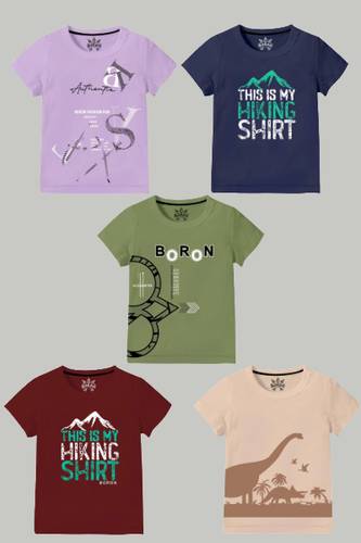 Minibot Baby Boys Printed Pure Cotton Regular T Shirt