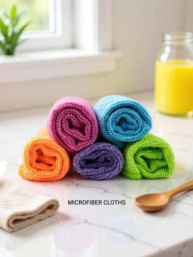 Trosskart microfiber napkin for kitchen cleaning ,microfiber napkin cleaning cloth. Multicolor Cloth Napkins