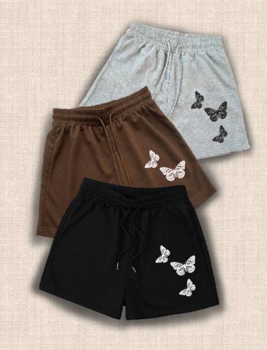 watto Pack of 3 Printed Women Grey Basic Shorts