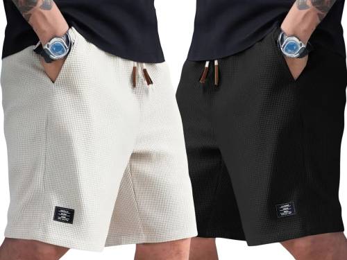 sti Pack of 2 Self Design Men Multicolor Regular Shorts