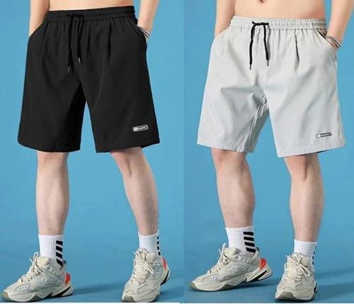 karwa Pack of 2 Solid Men Black, Grey Sports Shorts