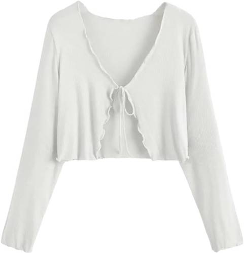 sasafaras Women Full Sleeve White Shrug