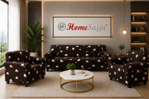 Homesajja Polycotton 3+1+1 Seater Sofa Floral Cover
