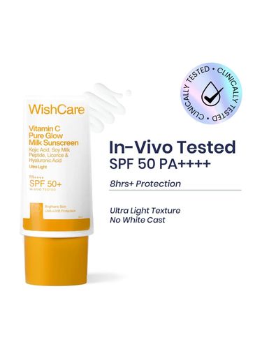 WishCare Sunscreen SPF 50+ PA++++ Vitamin C Pure Glow Milk - Image 7