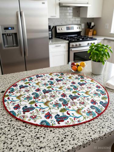 Miyanbazaz textiles Cotton 4 Seater Paisley Table Cover
