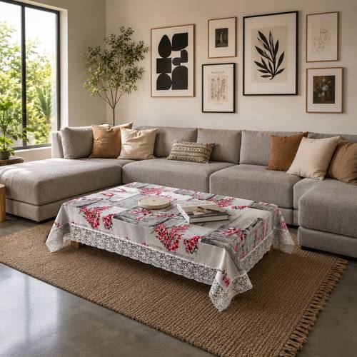 wani Plastic, PVC 4 Seater Printed Table Cover