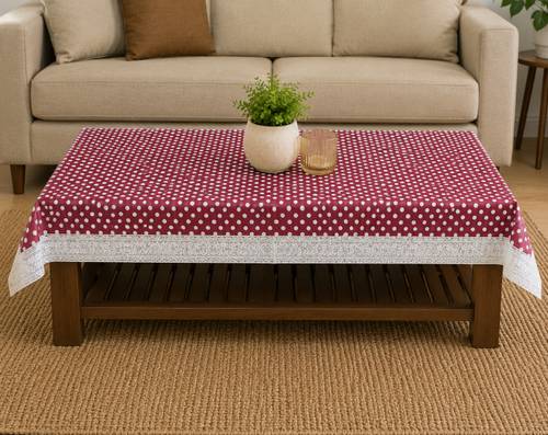 BLISSFULCASA PVC, Plastic, Polyester 4 Seater Printed Table Cover