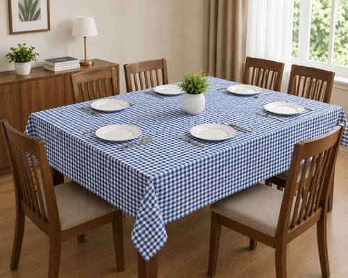 ANSTRADERS Cotton 6 Seater Checkered Table Cover