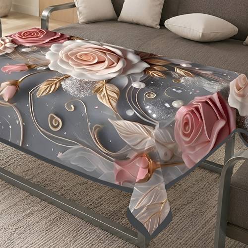 tjm Velvet 4 Seater Floral Table Cover