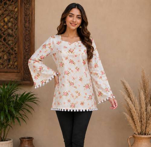 Casual Regular Sleeves Floral Print Women Multicolor Top