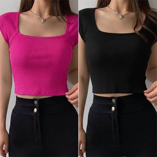 Pack of 2 Casual Cap Sleeves Solid Women White, Pink Top