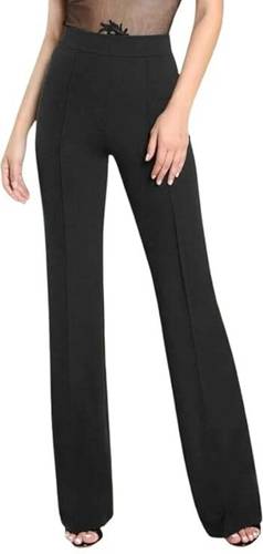 AIOUS Women Regular Fit Black Lycra Blend Trousers