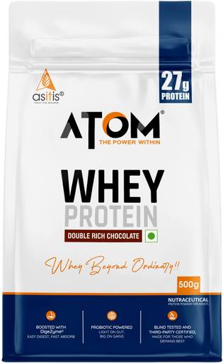 AS-IT-IS Nutrition ATOM with Digestive Enzymes | USA Labdoor Certified for Purity Whey Protein  (500, Double Rich Chocolate)