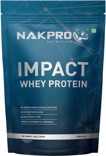 Nakpro Impact Whey Protein Isolate & Concentrate, 24g Protein, Trustified Certified Whey Protein  (1 kg, Malai Kulfi)