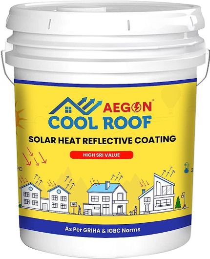 AEGON Cool Roof 20Ltr (500 sqft) High SRI Heat Resistant Solar Reflective Roof Coating White Emulsion Wall Paint (20 L)