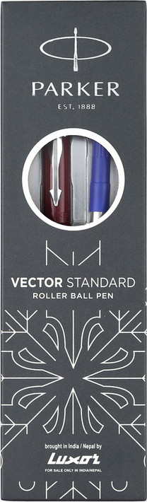 PARKER Vector Standard Chrome Trim� Roller Ball Pen Ink Color - Blue