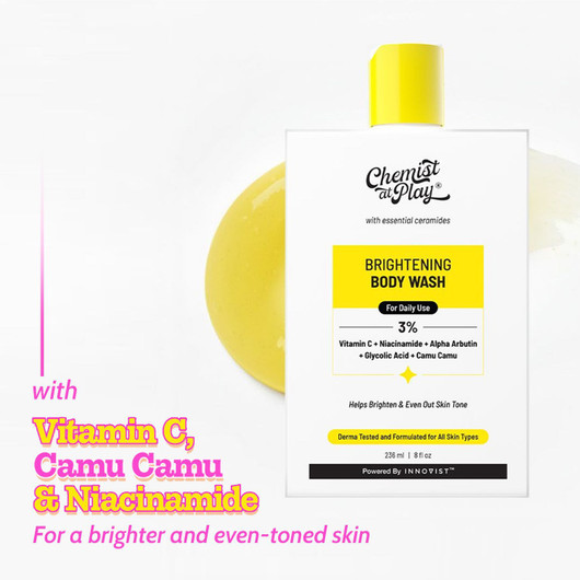 chemist play brightening body wash 3 vitamin c niacinamide shower gel women men