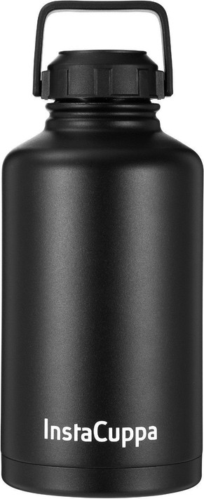 InstaCuppa Thermos Bottle 2000 Ml, Double-Wall Thermos Flask,Vacuum Insulated Stainless Steel 2000 ml Steel Bottle (Pack of 1, Black)