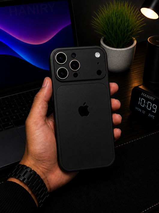 HANIRY iPhone 14 Pro Back Cover, Black Hard Case - Image 8