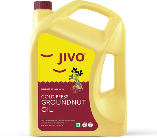 JIVO Cold press Cooking Groundnut Oil Can 5 L