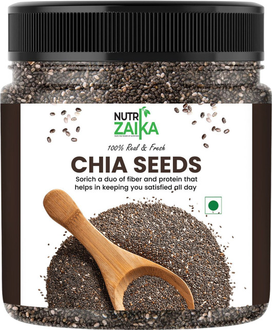 NUTRI ZAIKA Chia Seeds | Plant Based Protein Superfood | High Fiber & Energy Boosting Chia Seeds 250 g
