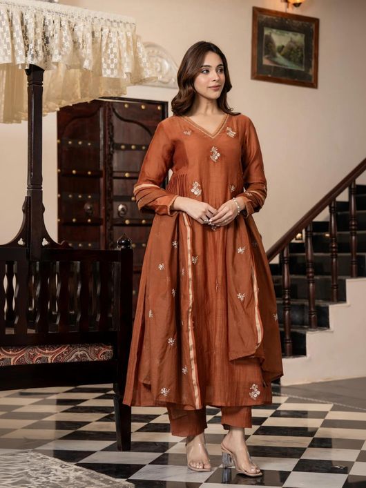 KALINI Women Viscose Rayon Kurta Pant Dupatta Set - Image 6