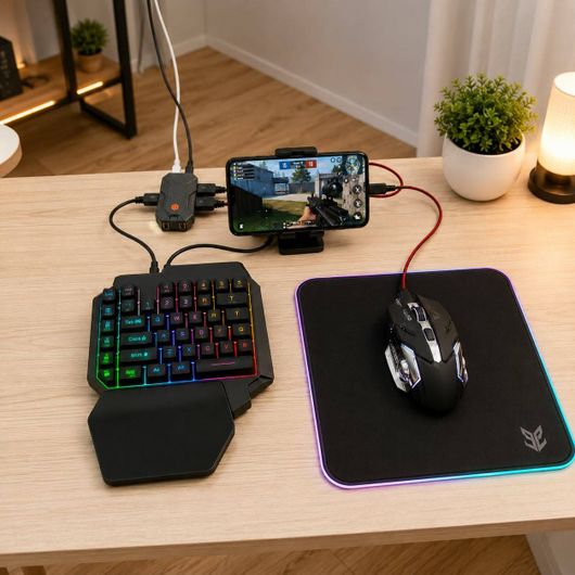 TECHNOLOGIA RGB Gaming Keyboard Mouse Combo with Converter Keypad - Image 8