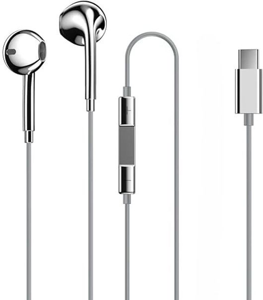 Silver Village Chromebuds Type-C Wired Headset (Silver, In the Ear) - Image 8