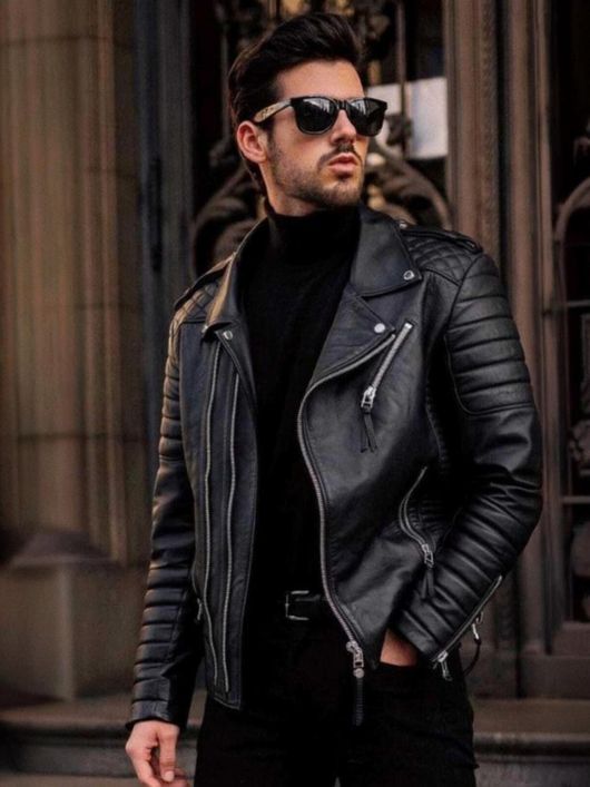 KGF RETAIL LEATHER Men Solid Biker Jacket - Image 7