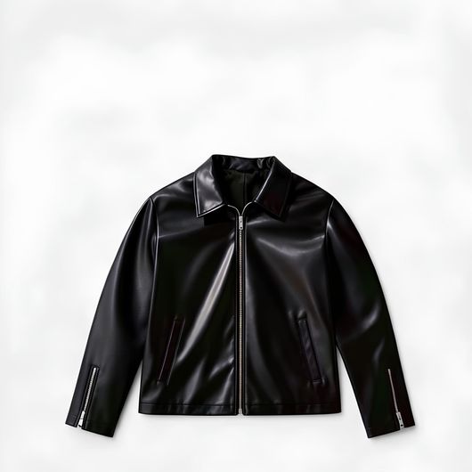 NOURIQUE Men Solid Leather Jacket - Image 7