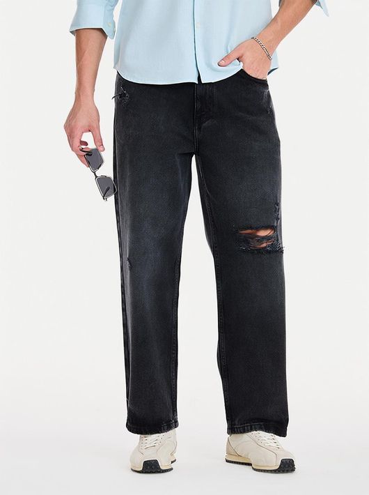 MANIYA Men Regular Mid Rise Black Jeans - Image 4