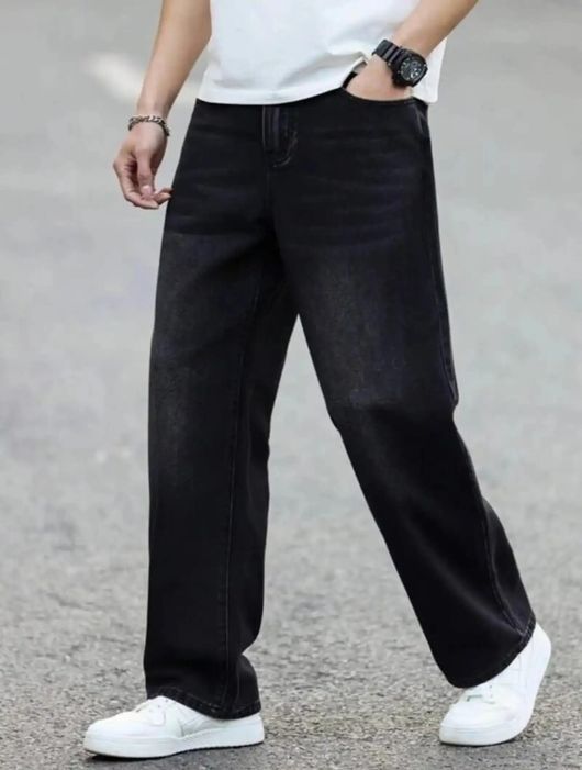 RKDENIM Men Straight Fit Mid Rise Dark Grey Jeans - Image 6