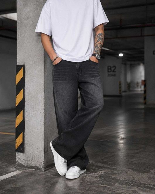 RKDENIM Men Straight Fit Mid Rise Dark Grey Jeans - Image 8