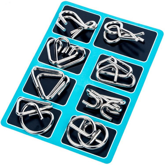 Augen Brain Teasers Metal Wire Puzzle Toys, IQ Tester, Brain Games for Kids and Adults&nbsp;&nbsp;(8 Pieces)