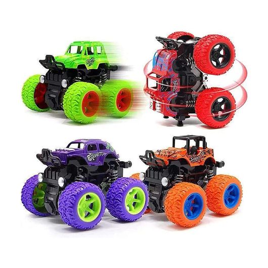 Ayezent Push and Go Car Toy, Monster Truck Toys,Friction Powered 360 Degree Stunt Car, Multicolor, Pack of 4 (Multicolor, Pack of: 4) - Image 7
