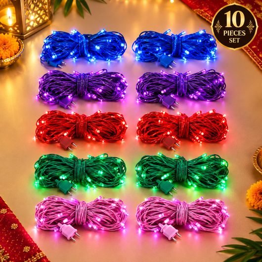 DELMOHUT 22 LEDs 7.62m Multicolor String Rice Lights (Pack of 16) - Image 3