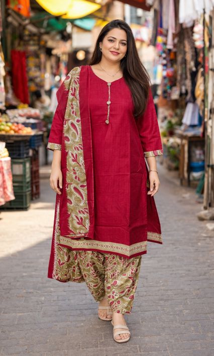 Merira Printed Kurta, Patiala & Dupatta Set - Image 8
