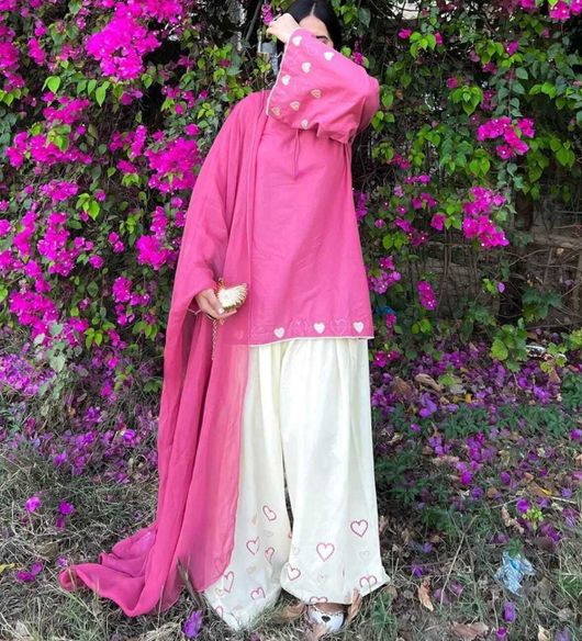 SHILPA ENTERPRISE Dilda Embroidered Kurta, Palazzo & Dupatta Set - Image 8
