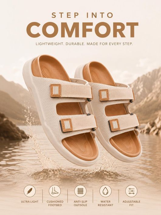 WALKAROO Men Sandal (Brown , 7) - Image 8