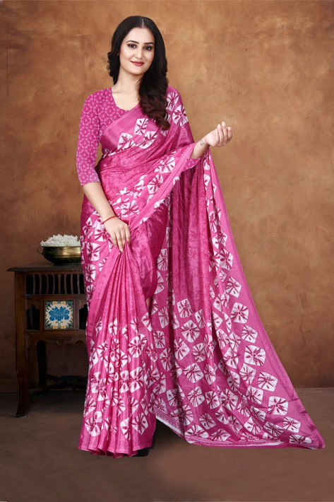 jihana fab Printed Bollywood Georgette, Silk Blend Saree